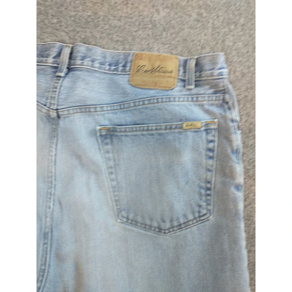 Levi Strauss Signature Mens Regular Fit Light Wash Distressed Star Jeans 40x26